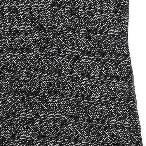 NEXT Womens Black Geometric Linen Tank Dress Size 10 Scoop Neck Pullover