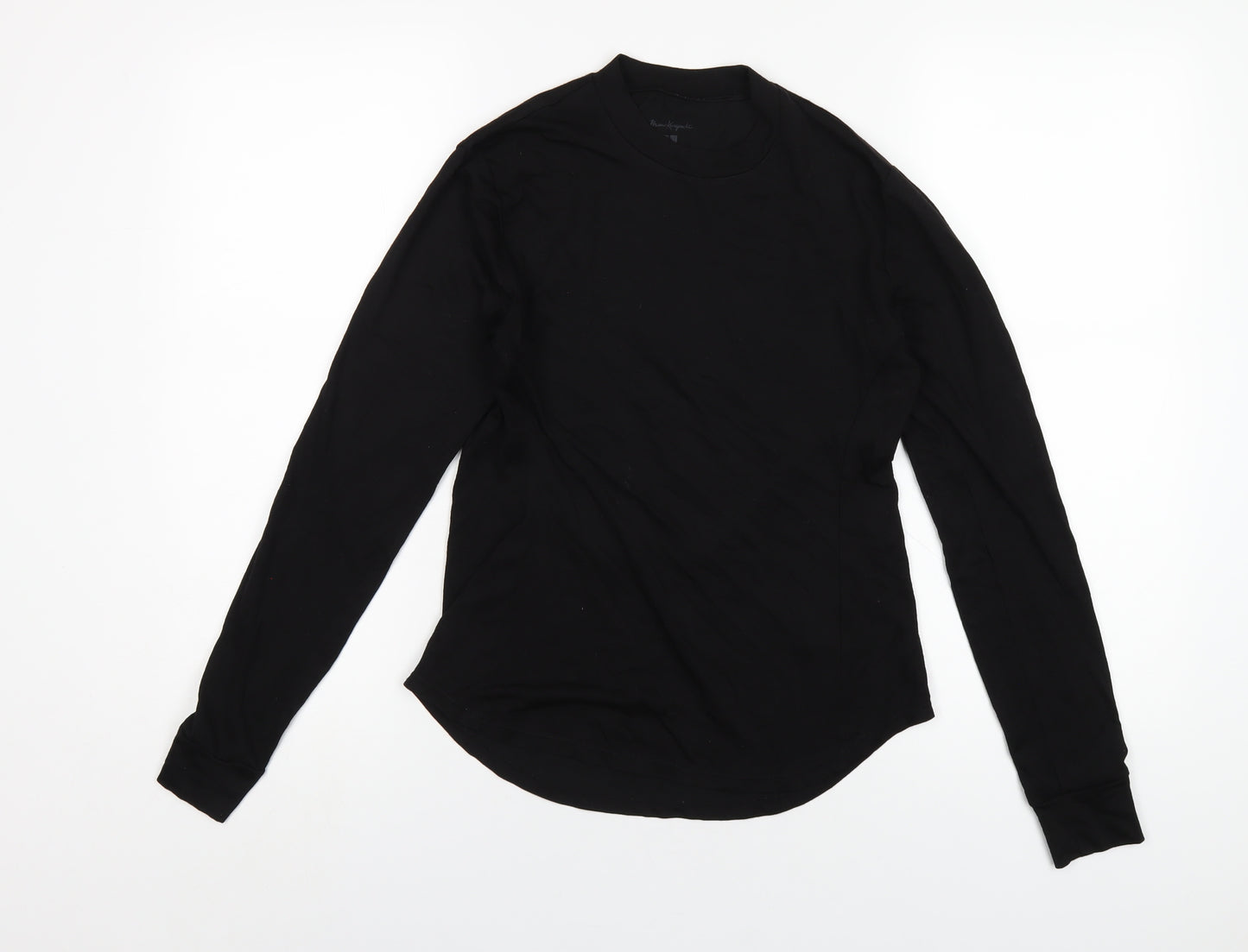 Uniqlo Womens Black Acrylic Basic T-Shirt Size XS Round Neck