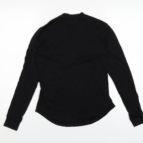 Uniqlo Womens Black Acrylic Basic T-Shirt Size XS Round Neck