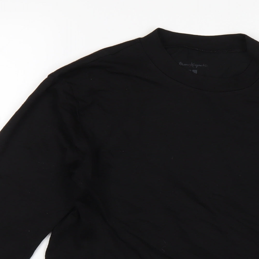 Uniqlo Womens Black Acrylic Basic T-Shirt Size XS Round Neck