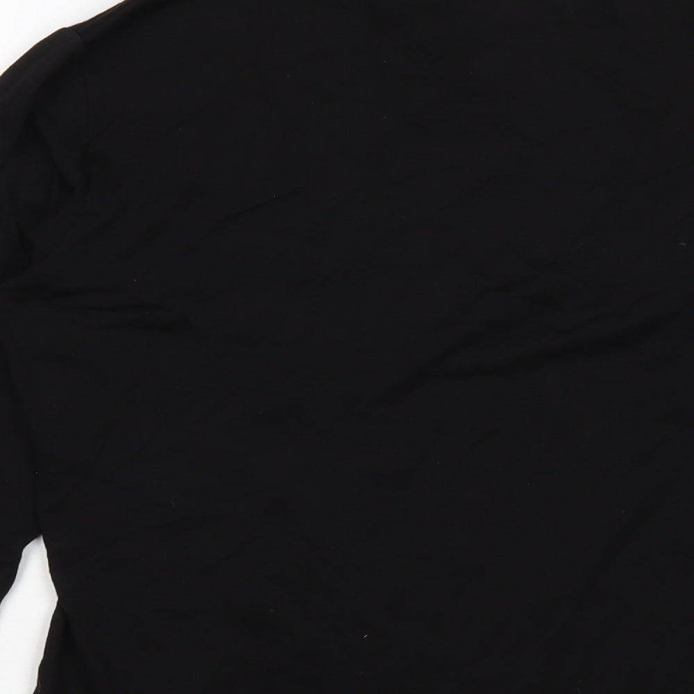 Uniqlo Womens Black Acrylic Basic T-Shirt Size XS Round Neck