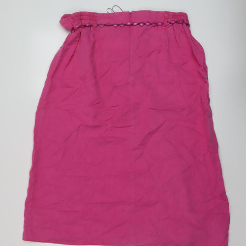 Ann Harvey Womens Pink Lyocell A-Line Skirt Size 20 Zip