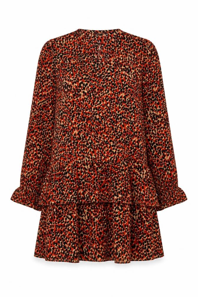 Front view of IVIVI women’s red polyester a-line, size L, v-neck zip
