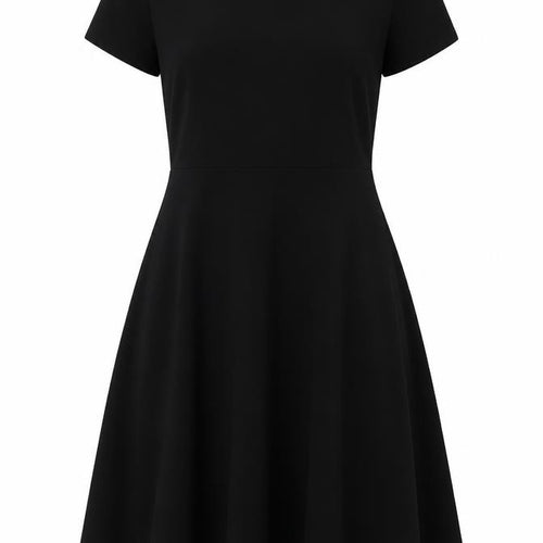 Unqio Womens Black Elastomultiester A-Line Size XS Round Neck Zip