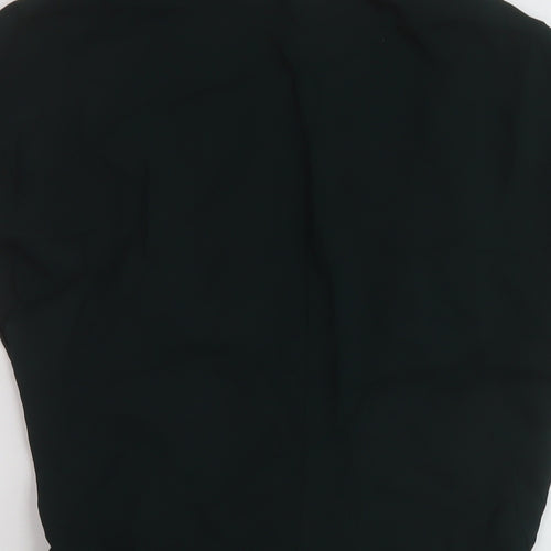 Zara Womens Green Polyester Basic Blouse Size S V-Neck
