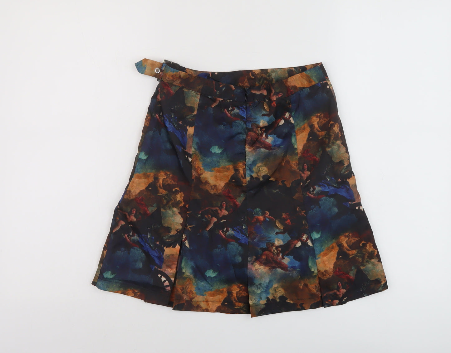 COLLUSION Womens Multicoloured Geometric Polyester A-Line Skirt Size 6 Zip