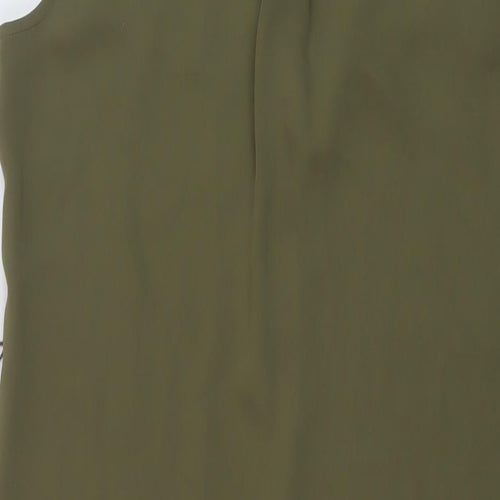 Adrienne Vittadini Womens Green Polyester Shirt Dress Size 10 Collared Button