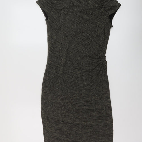 Autograph Womens Green Viscose Bodycon Size 8 Round Neck Pullover