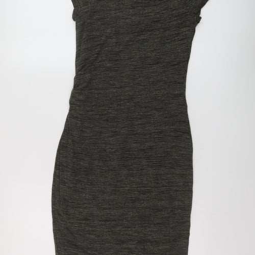 Autograph Womens Green Viscose Bodycon Size 8 Round Neck Pullover
