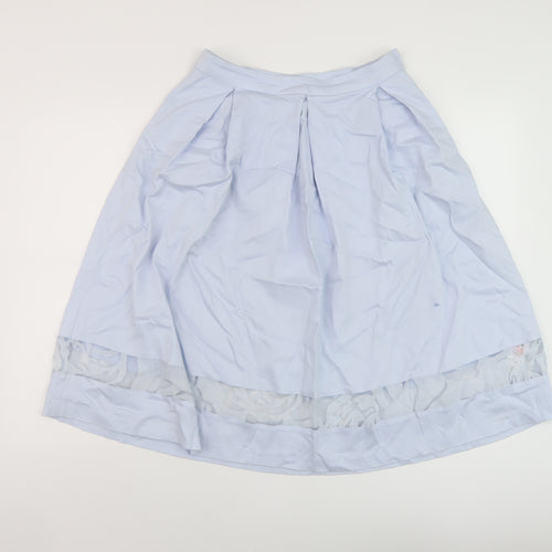 Dorothy Perkins Womens Blue Cotton A-Line Skirt Size 8 Zip