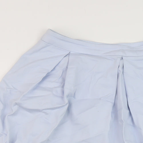 Dorothy Perkins Womens Blue Cotton A-Line Skirt Size 8 Zip