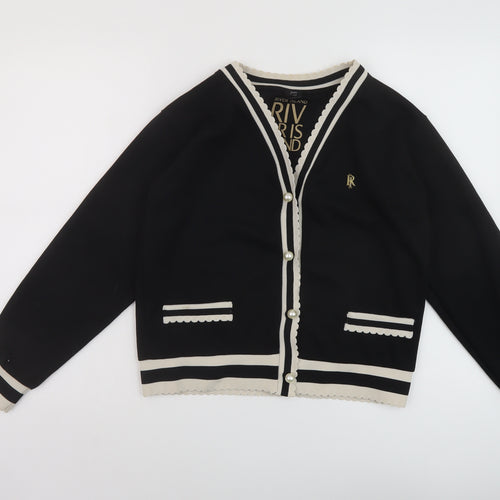 River Island Womens Black Bomber Jacket Jacket Size XS Button