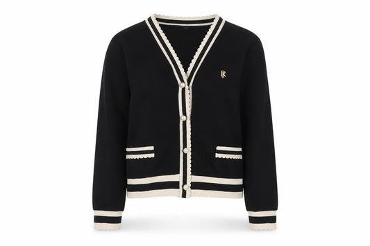 Front view of River Island women’s black bomber jacket jacket, size XS, button