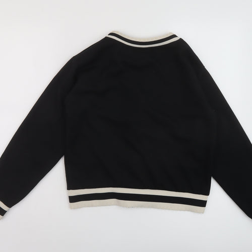 River Island Womens Black Bomber Jacket Jacket Size XS Button