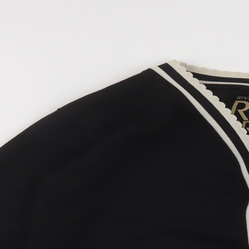 River Island Womens Black Bomber Jacket Jacket Size XS Button