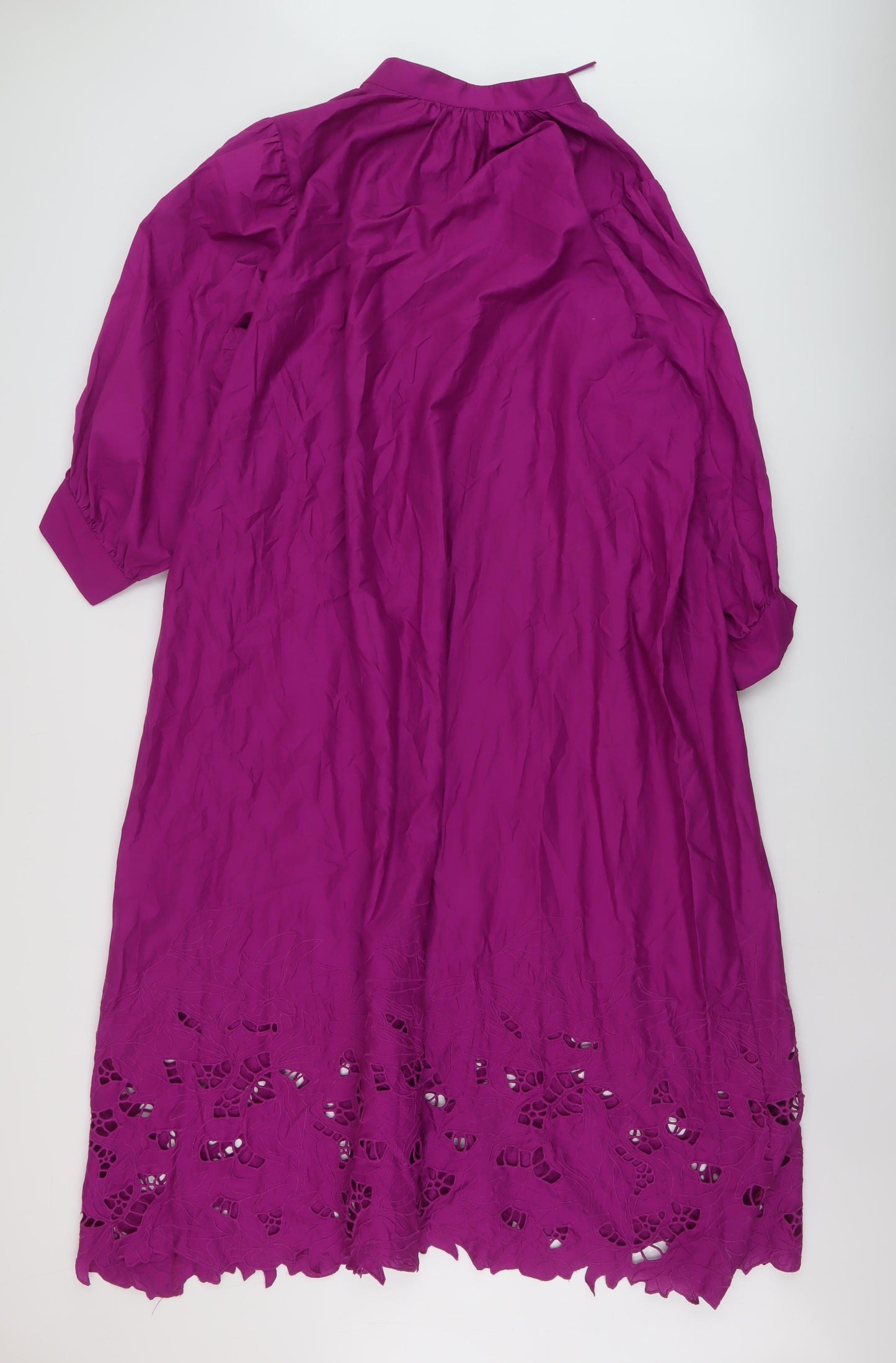H&M Womens Purple Cotton A-Line Size M Round Neck Tie
