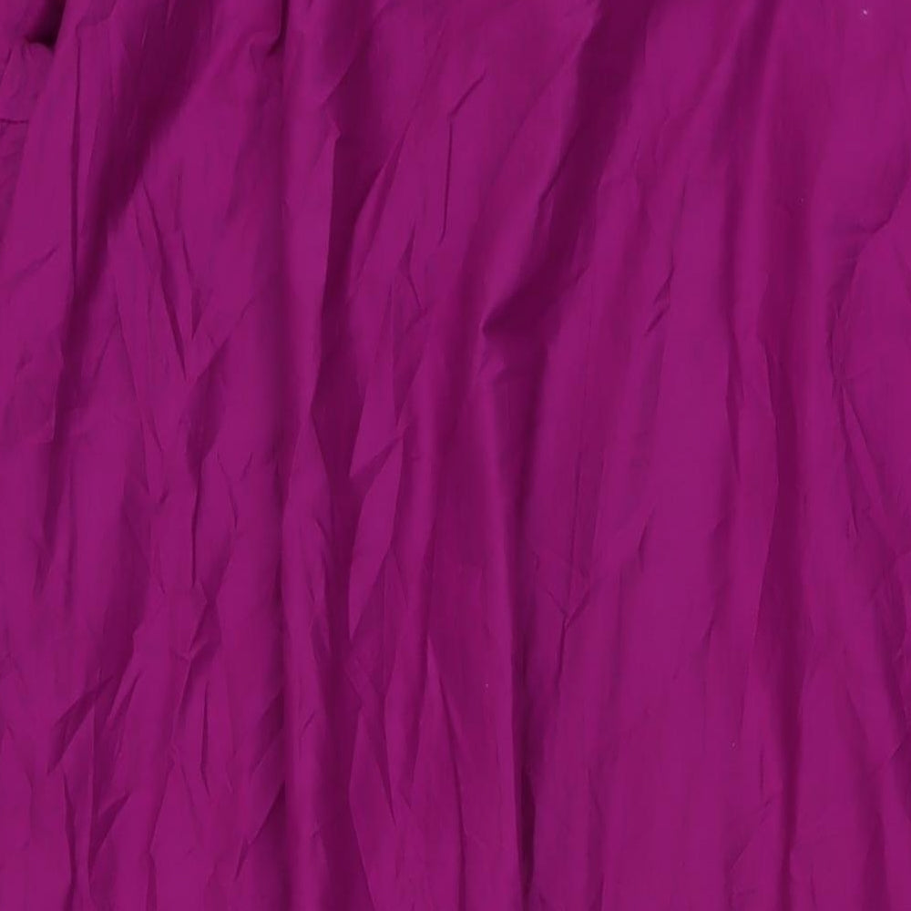 H&M Womens Purple Cotton A-Line Size M Round Neck Tie
