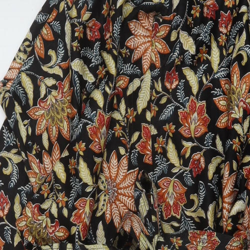 Mango Womens Multicoloured Geometric Polyester Shirt Dress Size M V-Neck Button