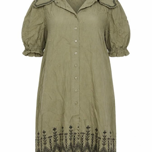 NEXT Womens Green Viscose Shirt Dress Size 10 V-Neck Button