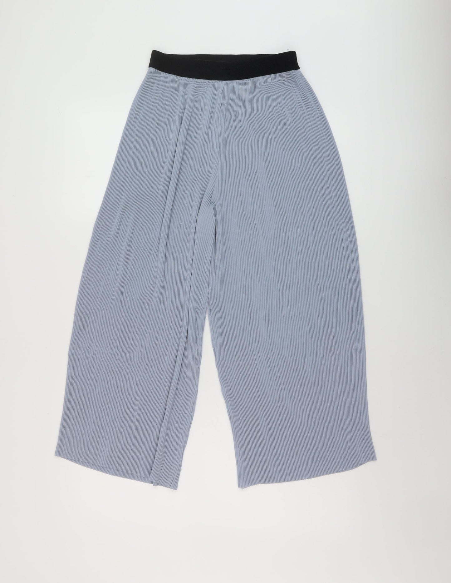 Zara Womens Blue Polyester Trousers Size XS L23 in Regular