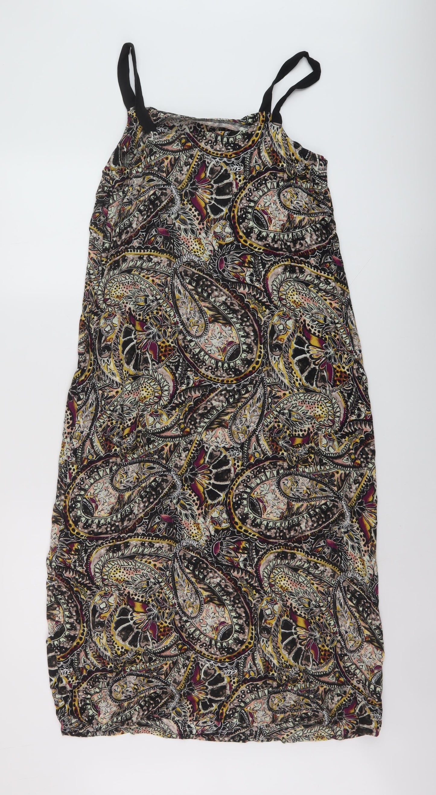 Nexty Womens Multicoloured Geometric Viscose A-Line Size 8 Square Neck Pullover