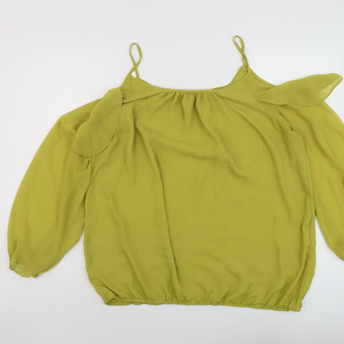 Star Womens Green Polyester Basic Blouse Size 20 Round Neck