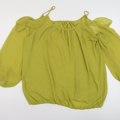 Star Womens Green Polyester Basic Blouse Size 20 Round Neck