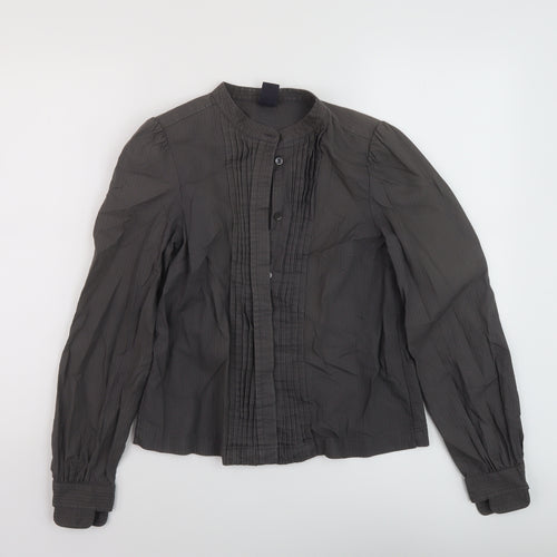 Gap Womens Grey Cotton Basic Blouse Size 6 V-Neck