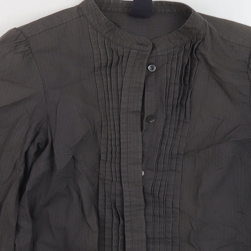 Gap Womens Grey Cotton Basic Blouse Size 6 V-Neck