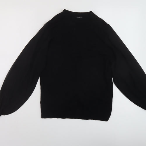Warehouse Womens Black Mock Neck Viscose Pullover Jumper Size 6