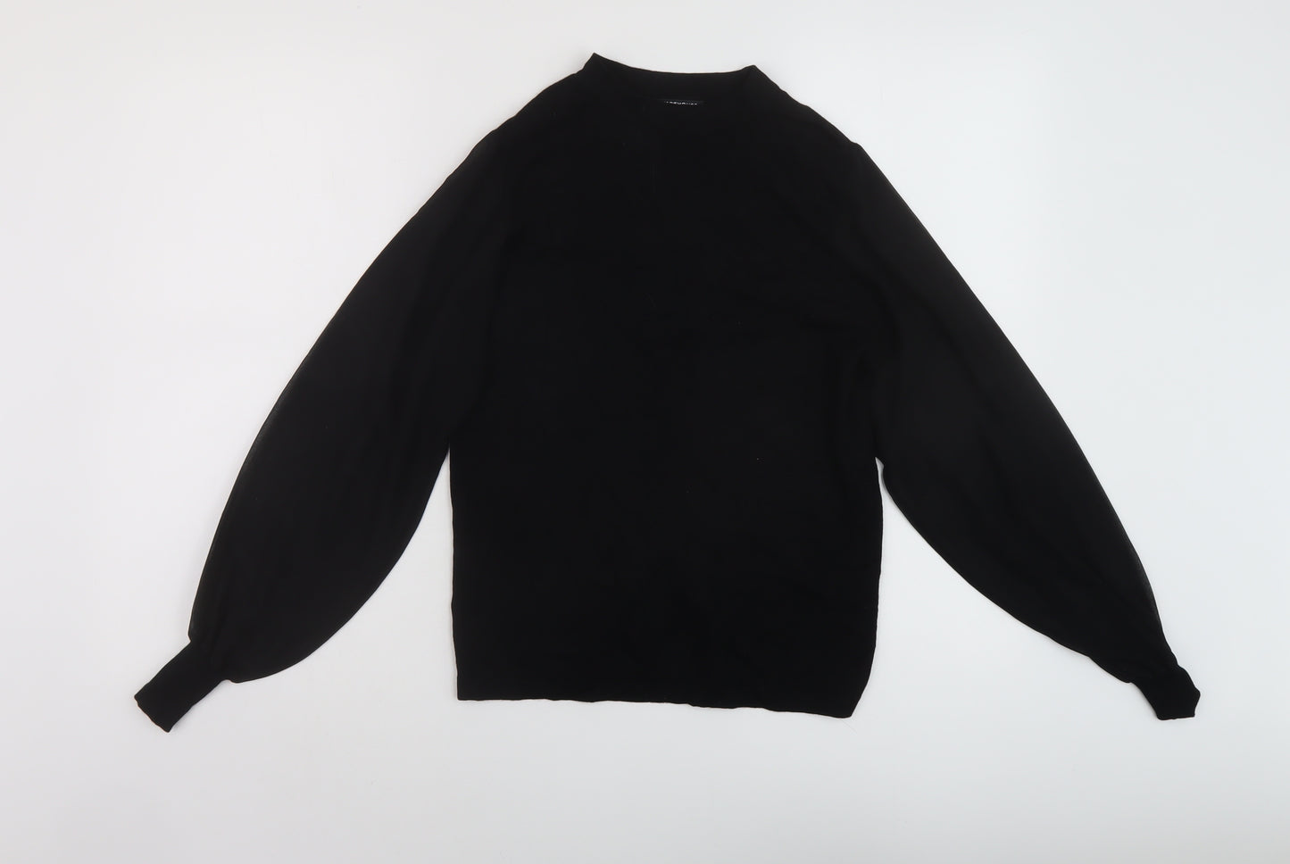 Warehouse Womens Black Mock Neck Viscose Pullover Jumper Size 6