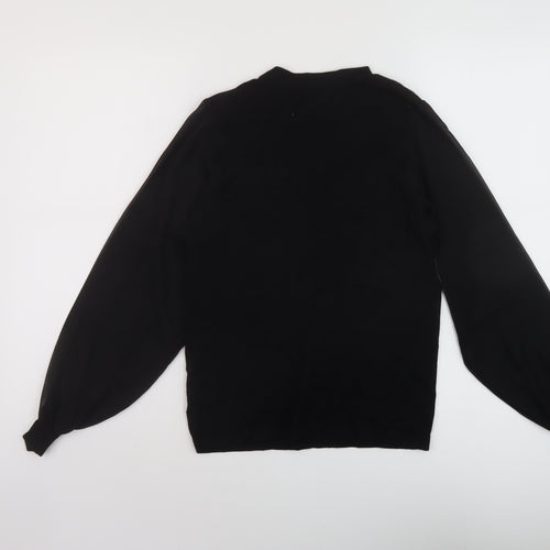 Warehouse Womens Black Mock Neck Viscose Pullover Jumper Size 6