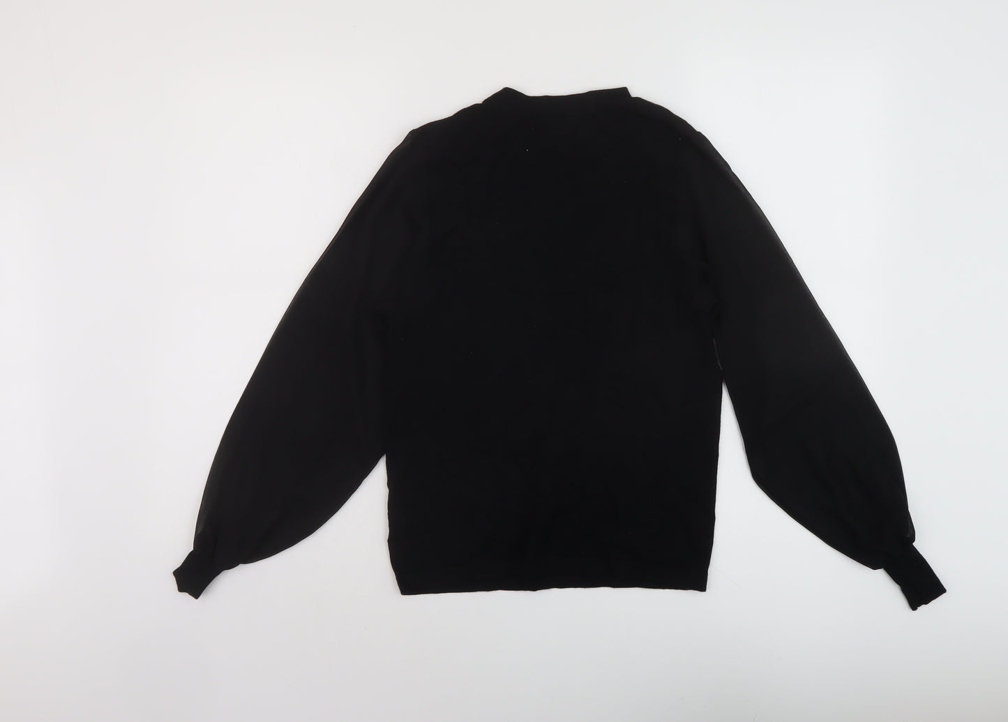 Warehouse Womens Black Mock Neck Viscose Pullover Jumper Size 6