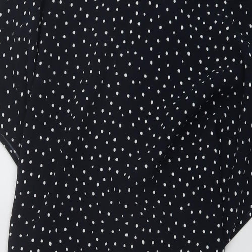 NEXT Womens Blue Polka Dot Polyester A-Line Size 18 Round Neck Button