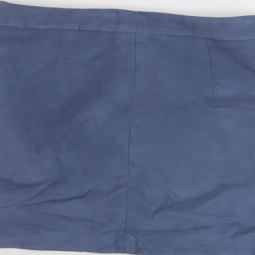 Hm7 Womens Blue Polyester Mini Skirt Size 8 Zip