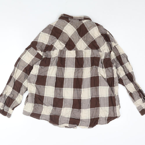 Divided by H&M Womens Brown Cotton Basic Button-Up Size M Collared
