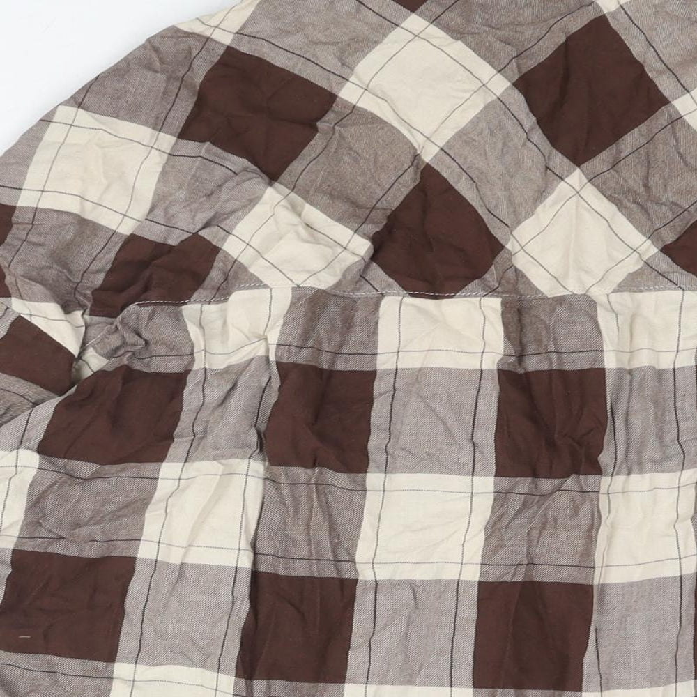 Divided by H&M Womens Brown Cotton Basic Button-Up Size M Collared