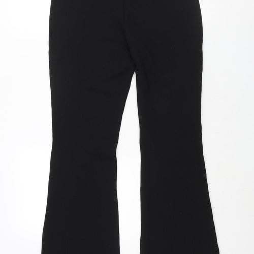 H&M Womens Black Polyester Trousers Size M L31 in Regular - Elasticated Waist