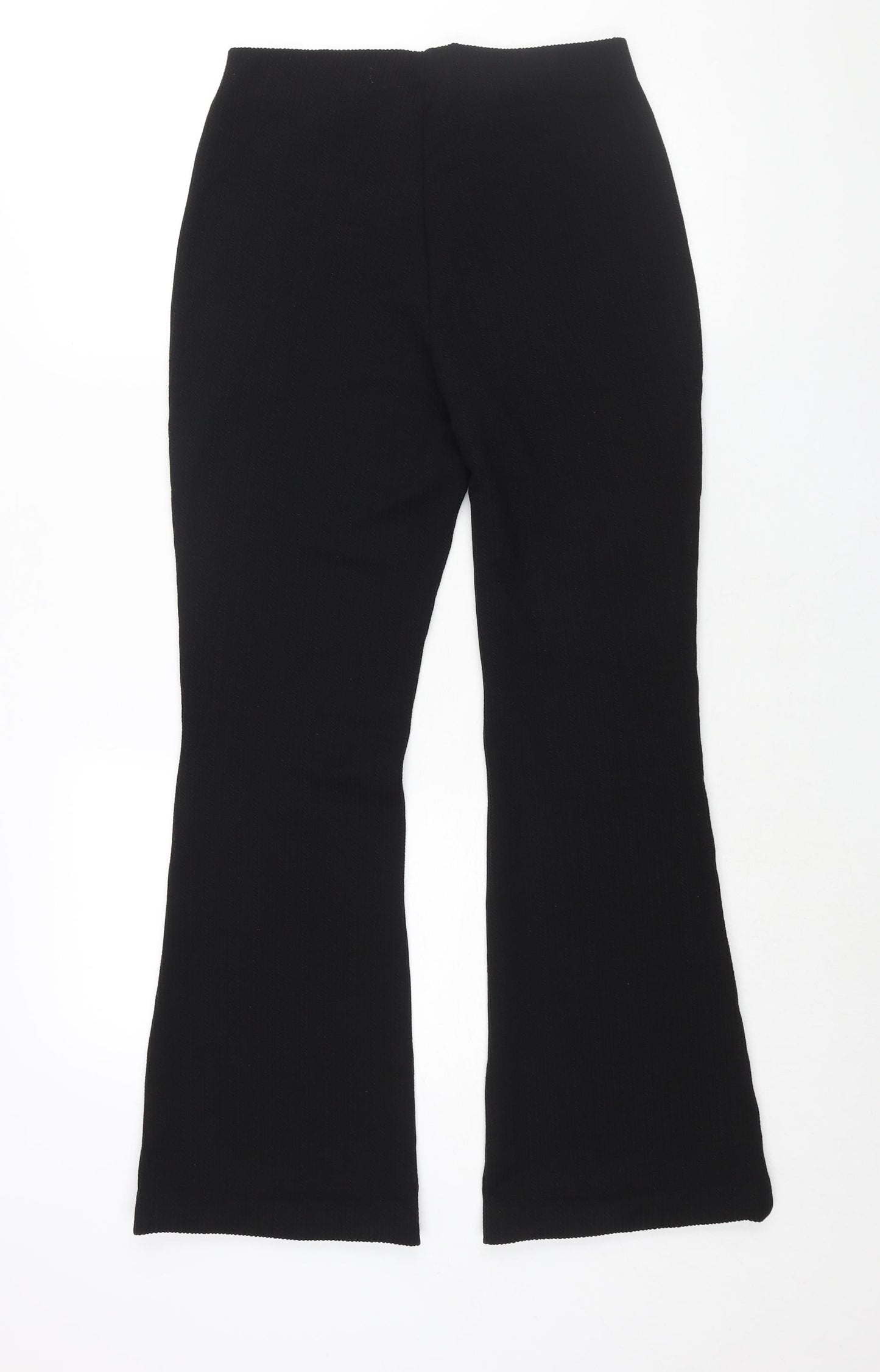 H&M Womens Black Polyester Trousers Size M L31 in Regular - Elasticated Waist
