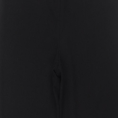 H&M Womens Black Polyester Trousers Size M L31 in Regular - Elasticated Waist