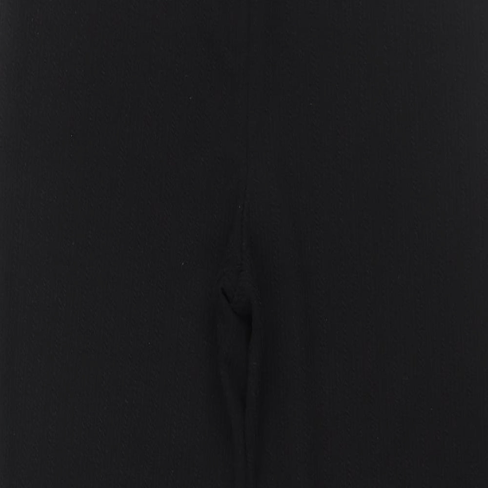 H&M Womens Black Polyester Trousers Size M L31 in Regular - Elasticated Waist