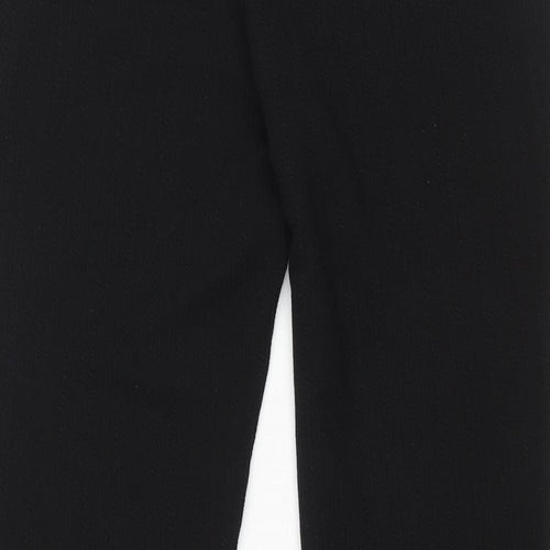 H&M Womens Black Polyester Trousers Size M L31 in Regular - Elasticated Waist