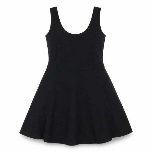 Front view of Divided by H&M women’s black polyester a-line, size UK 16, scoop neck pullover