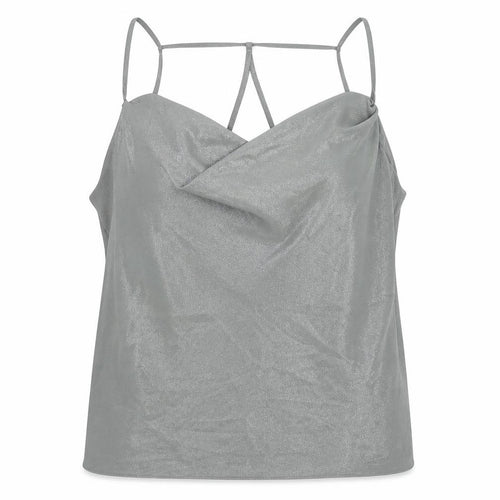 New Look Womens Gold Polyester Camisole Blouse Size 16 Cowl Neck - Glitter