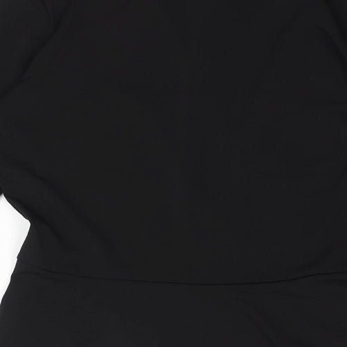 H&M Womens Black Polyester Basic Blouse Size S V-Neck - Peplum