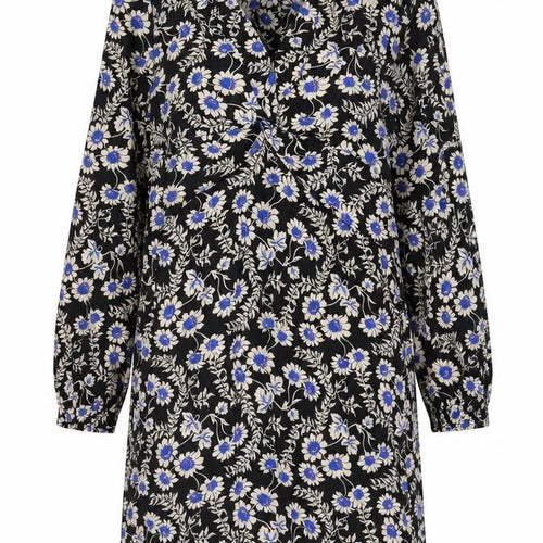 NEXT Womens Multicoloured Floral Viscose Shift Size 12 V-Neck Zip - Twist Detail