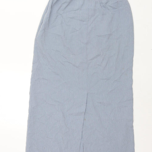 St Michael Womens Blue Polyester Straight & Pencil Skirt Size 10 Zip