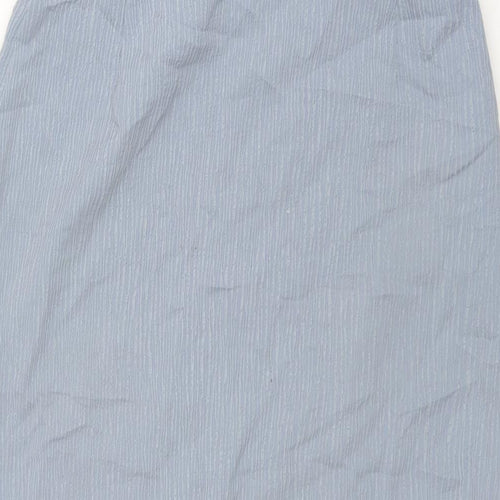 St Michael Womens Blue Polyester Straight & Pencil Skirt Size 10 Zip