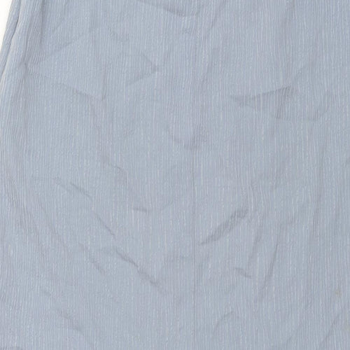 St Michael Womens Blue Polyester Straight & Pencil Skirt Size 10 Zip