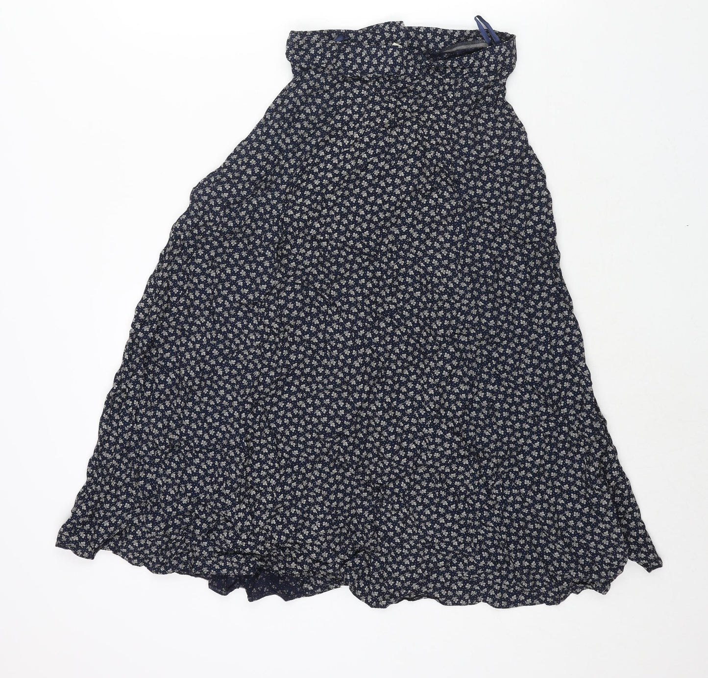 Principles Womens Blue Geometric Polyester Flare Skirt Size 24 in Button
